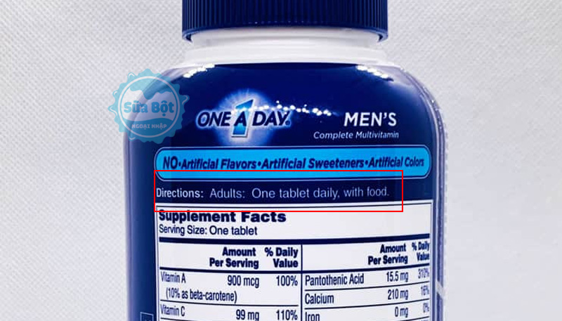 Uống mỗi ngày 1 viên vitamin tổng hợp One A Day Men’s