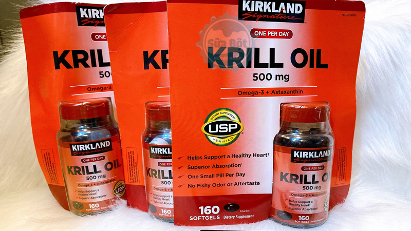 Dầu nhuyễn thể Kirkland Krill Oil 500mg làm từ nguyên liệu lấy từ vùng biển sâu nguyên sơ ở Nam Cực