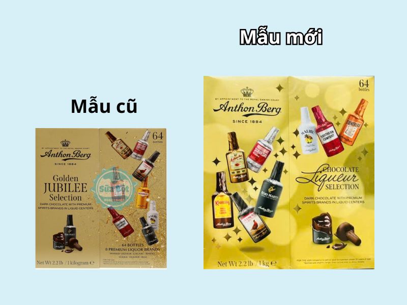 Socola rượu Anthon Berg since 1884 mẫu cũ và mẫu mới