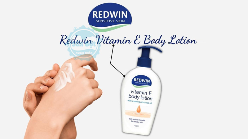 Sữa dưỡng thể Redwin Vitamin E Body Lotion lấy 1 lượng vừa đủ thoa lên da toàn thân