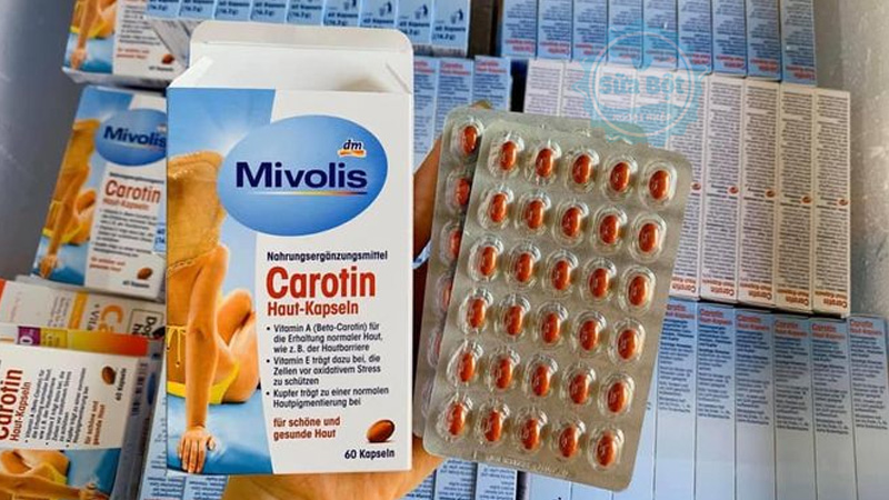 Viên uống chống nắng Mivolis Carotin mua sắm chính hãng ở Sữa Bột Ngoại Nhập