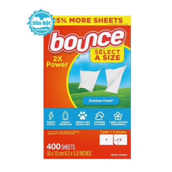 Giấy thơm quần áo Bounce Mỹ 400 tờ