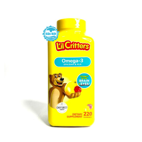 Kẹo gấu dẻo L'il Critters bổ sung Omega 3 và DHA của Mỹ (220 viên)