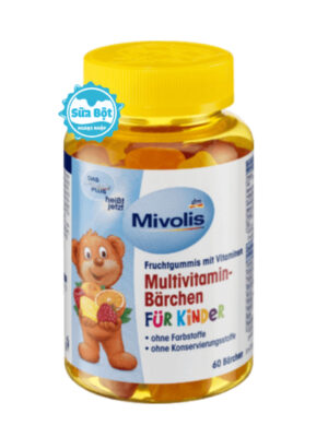 Kẹo gấu Mivolis Multivitamin Barchen vị trái cây của Đức 60 viên