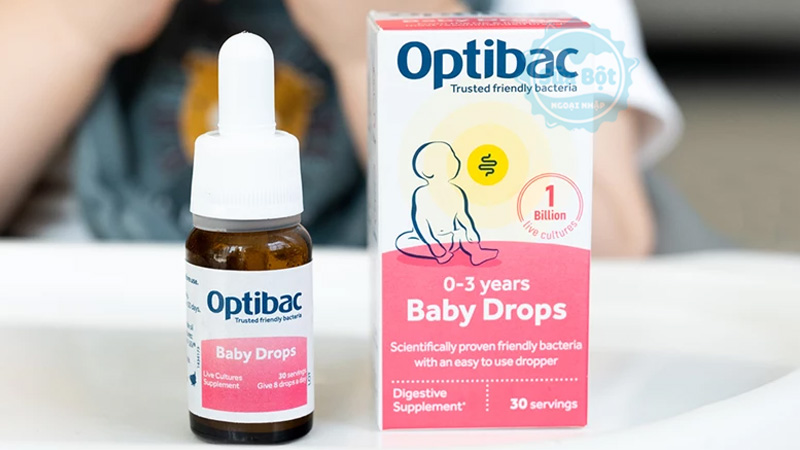 Men vi sinh Optibac Baby Drops Anh 10ml dùng an toàn cho bé từ 0 - 3 tuổi