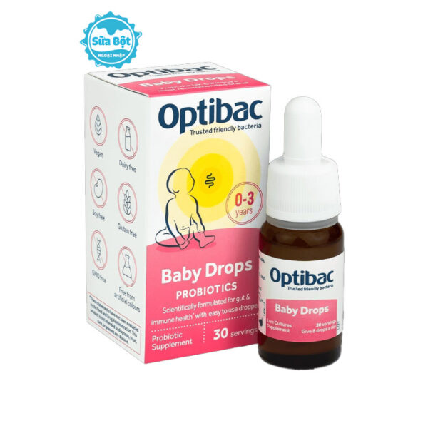 Men vi sinh Optibac Baby Drops Anh 10ml cho bé từ 0-3 tuổi