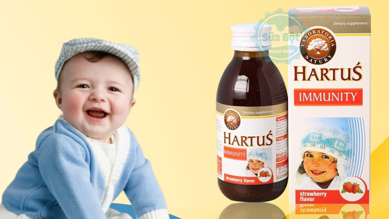 Siro Hartus Immunity hỗ trợ tăng sức đề kháng cho trẻ nhỏ và người lớn