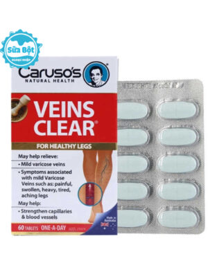 Viên uống Carusos Veins Clear trị giãn tĩnh mạch của Úc (60 viên)