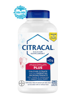 Viên uống bổ sung canxi Citracal Maximum Plus Calcium Citrate + D3 Mỹ 280 viên