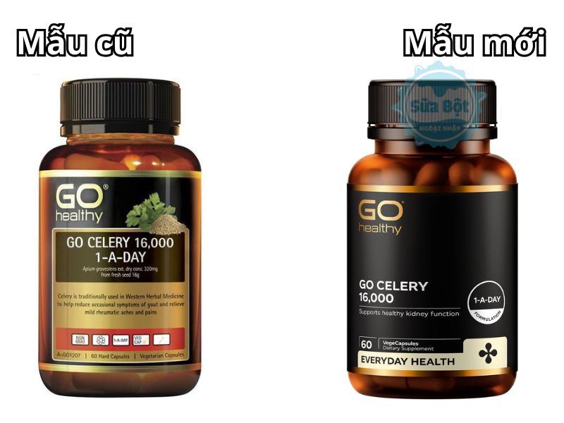 Viên uống Go Healthy Go Celery 16000 New Zealand mẫu cũ và mẫu mới Viên uống Go Healthy Go Celery 16000 New Zealand mẫu cũ và mẫu mới