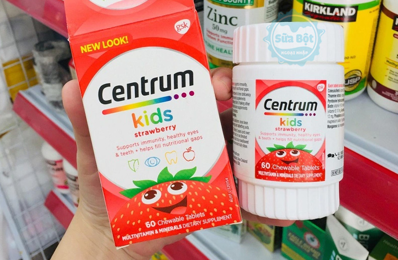 Vitamin tổng hợp Centrum Kids Strawberry dạng viên nhai, hương vị thơm ngon, dễ dùng cho bé