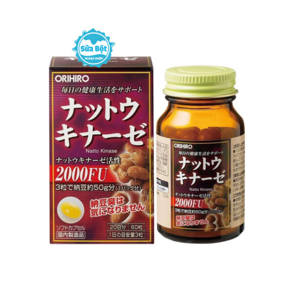 Viên uống Orihiro Nattokinase 2000FU ngừa tai biến đột quỵ Nhật Bản 60 viên