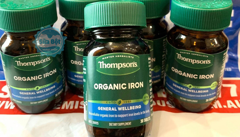 Viên sắt hữu cơ Thompson's Organic Iron lọ 30 viên xuất xứ từ Úc