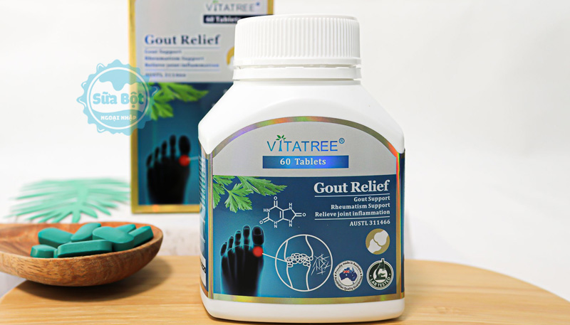 Viên uống Vitatree Gout Relief hỗ trợ trị gout, viêm khớp được nhập khẩu từ Úc