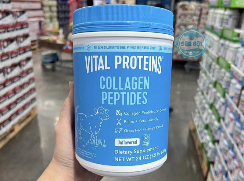 Bột collagen Vital Proteins Collagen Peptides Unflavored hỗ trợ sức khỏe khớp, da, tóc và móng