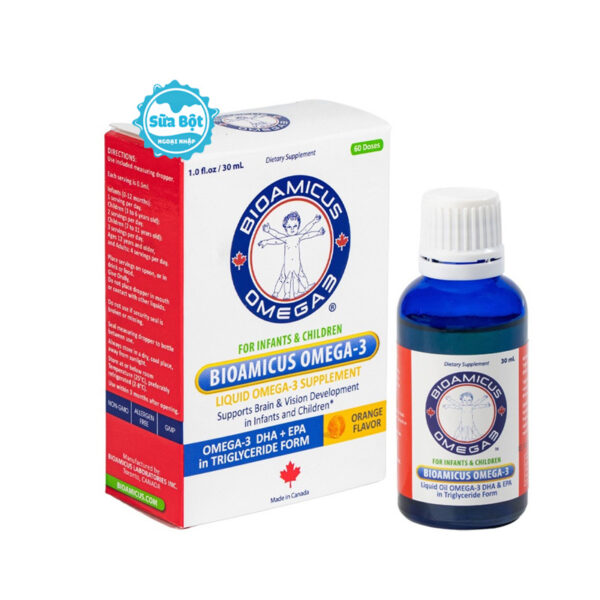 Siro BioAmicus Omega-3 DHA+ EPA cho bé Canada 30ml