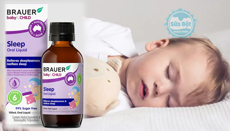 Bảng thành phần và hướng dẫn sử dụng siro ngủ ngon cho bé Brauer Baby & Child Sleep giúp trẻ ngủ ngon, giảm mất ngủ