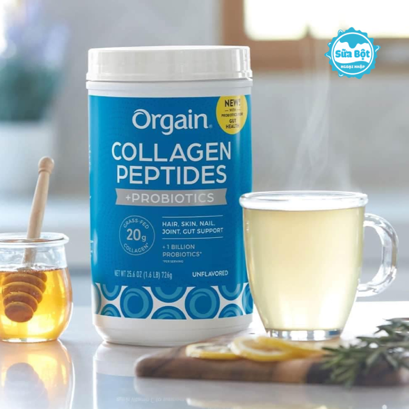 Ưu điểm nổi bật của bột Collagen Orgain Peptides và Probiotics Mỹ 726g