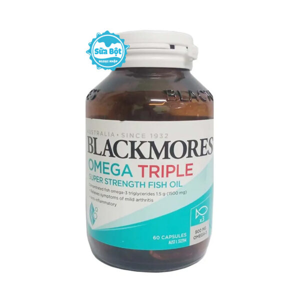 Dầu cá Blackmores Omega Triple Super Strength Fish Oil Úc 60 viên