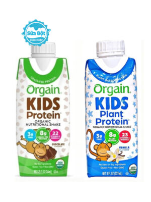 Thùng sữa nước Protein hữu cơ Orgain Kids Protein của Mỹ (244ml x 12 hộp)