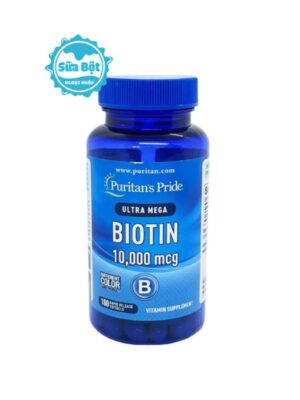 Viên uống Puritan's Pride Ultra Mega Biotin 10000 mcg hỗ trợ mọc tóc Mỹ 100 viên