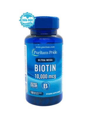 Viên uống Puritan's Pride Ultra Mega Biotin 10000 mcg hỗ trợ mọc tóc Mỹ 100 viên