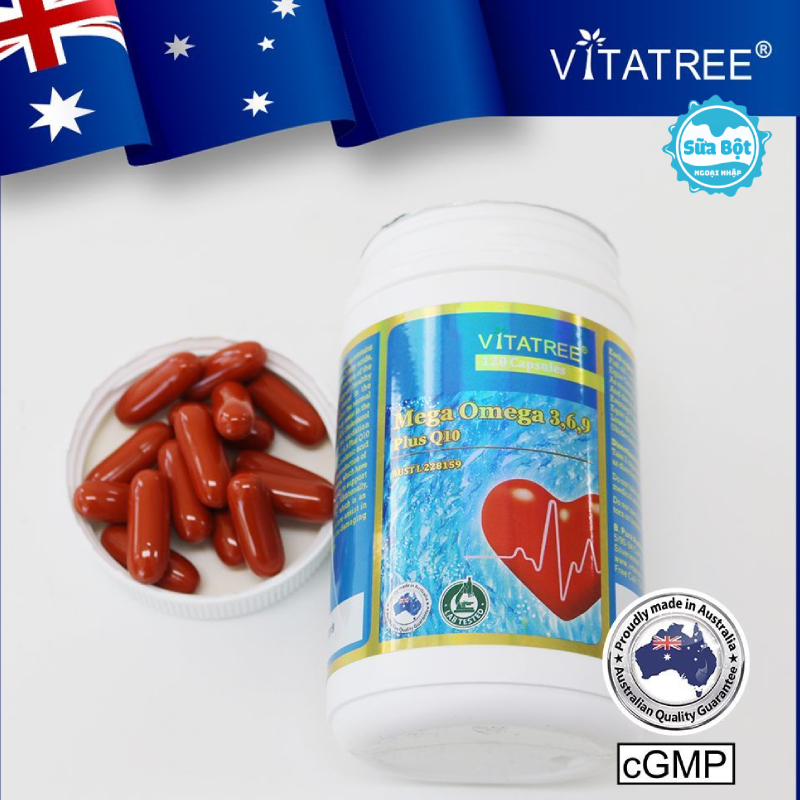 Công dụng viên uống Vitatree Mega Omega 3,6,9 Plus Q10 của Úc 120 viên