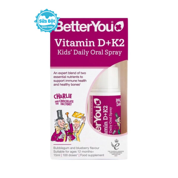 Xịt Better You Vitamin D+K2 Kids' Daily Oral Spray Anh 15ml