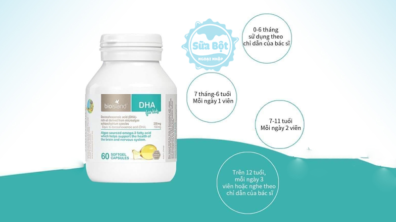 DHA Bio Island cho bé dùng được cho trẻ từ 7 tháng tuổi trở lên