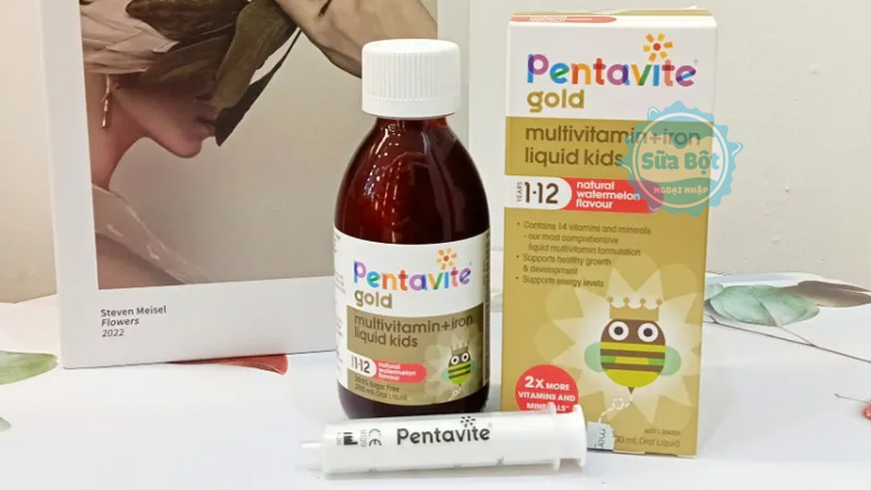 Siro Pentavite Gold Multivitamin + Iron Kids Liquid 200ml hỗ trợ sức khỏe, năng lượng cho bé từ 1 - 12 tuổi