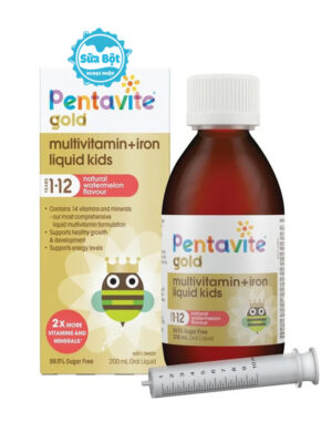 Siro Pentavite Gold Multivitamin + Iron Kids Liquid Úc 200ml cho bé từ 1 - 12 tuổi