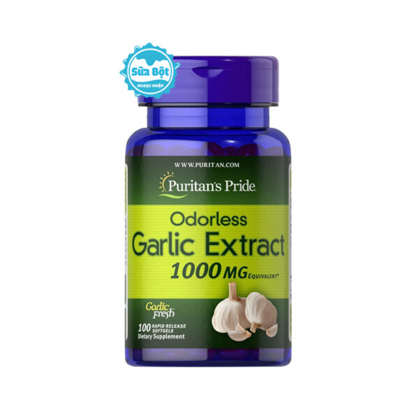 Tinh dầu tỏi Puritan's Pride Odorless Garlic Extract 1000mg Mỹ 100 viên