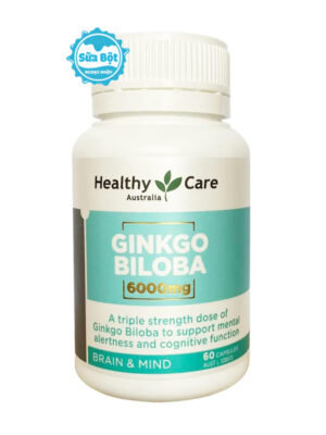 Viên uống Ginkgo Biloba 6000mg Healthy Care hỗ trợ bổ não Úc 60 viên