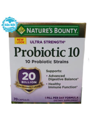 Viên uống Nature's Bounty Ultra Strength Probiotic 10 hỗ trợ tiêu hóa và đường ruột của Mỹ 70 viên