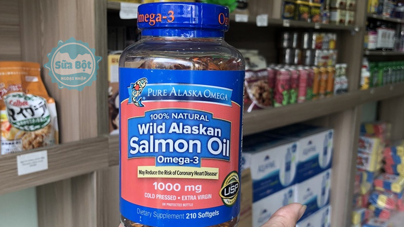 Dầu cá hồi Pure Alaska Omega Wild Alaskan Salmon Oil 1000mg lấy từ nguồn cá hồi được đánh bắt tự nhiên