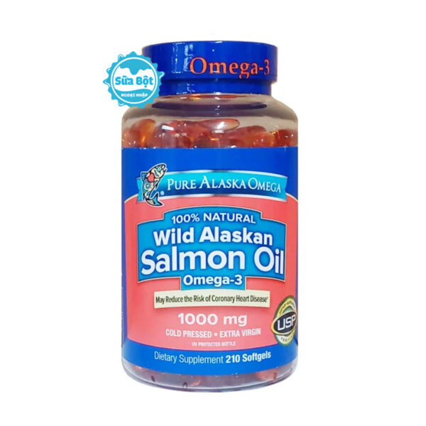 Dầu cá hồi Pure Alaska Omega Wild Alaskan Salmon Oil 1000mg Mỹ 210 viên