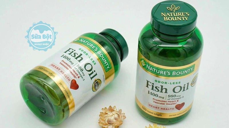 Dầu cá Nature's Bounty Fish Oil 1400mg 130 viên không mùi, không thủy ngân, giảm thiểu ợ hơi