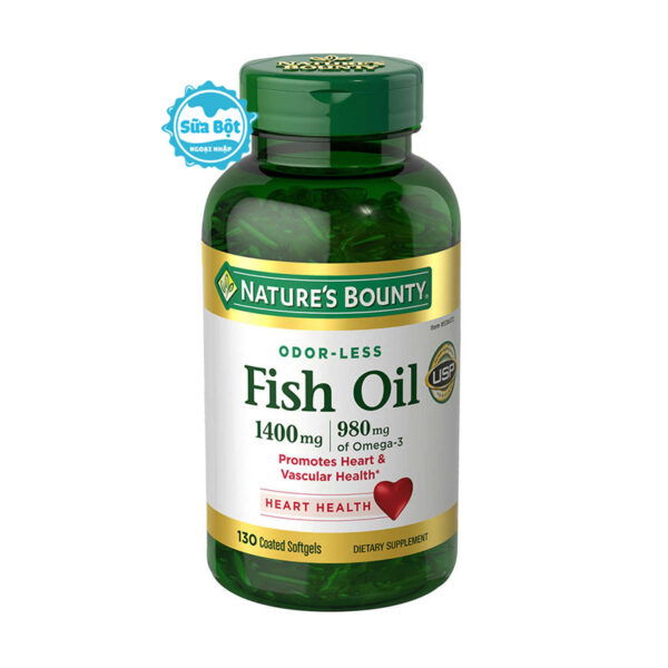 Dầu cá Nature's Bounty Fish Oil 1400mg Mỹ 130 viên