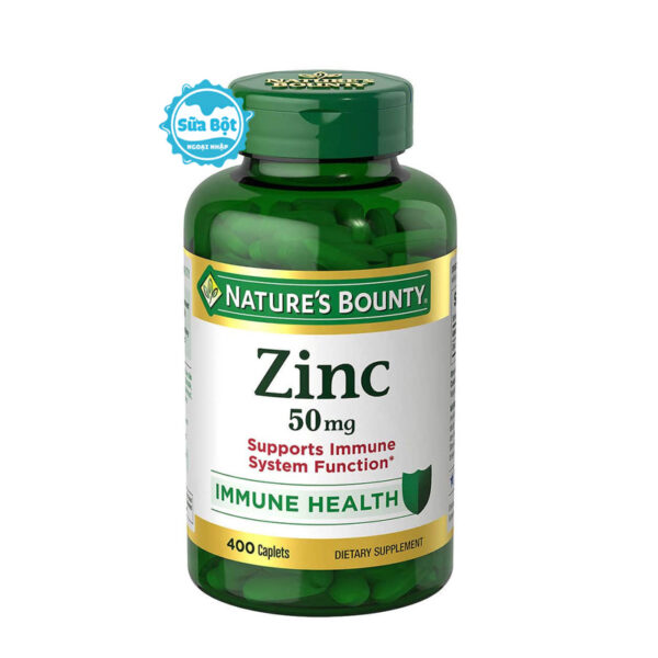 Viên bổ sung kẽm Nature's Bounty Zinc 50mg Mỹ 400 viên