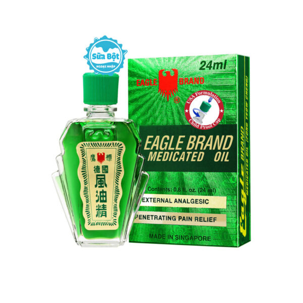 Dầu gió xanh con Ó 2 nắp Eagle Brand Medicated Oil Mỹ 24ml