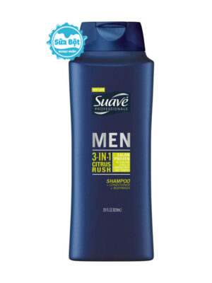 Dầu tắm gội xả Suave Men 3 in 1 cho nam Mỹ 828ml