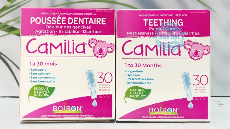 Muối uống Camilia Boiron giảm đau do mọc răng cho bé từ 1 tháng tuổi xuất xứ từ Canada