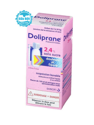 Siro hạ sốt Doliprane cho bé từ 3-26kg Pháp 100ml