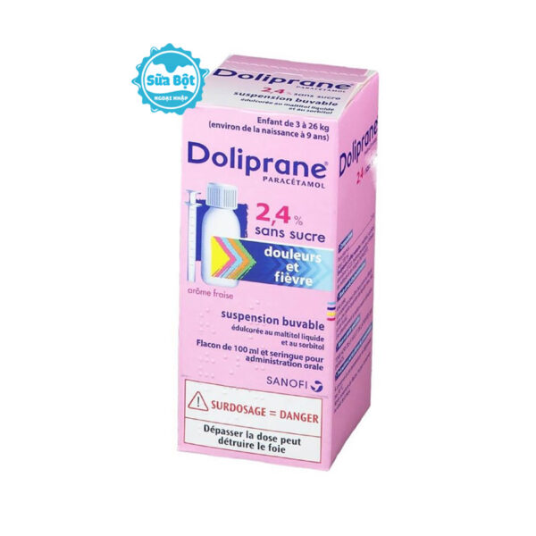 Siro hạ sốt Doliprane cho bé từ 3-26kg Pháp 100ml