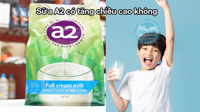 Sữa A2 cung cấp canxi, vitamin D giúp bé phát triển chiều cao tốt 