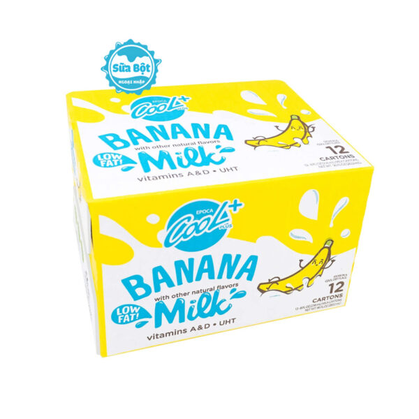 Sữa chuối Epoca Cool Plus Low Fat Banana Milk Mỹ thùng 12 hộp x 236ml