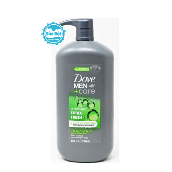 Sữa tắm Dove Men+Care Extra Fresh Body and Face Wash cho nam Mỹ 946ml