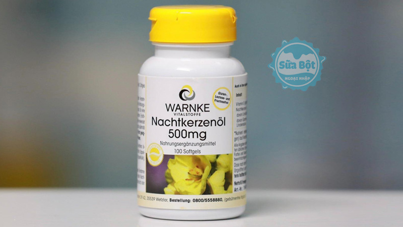 Tinh dầu hoa anh thảo Warnke Nachtkerzenol 500mg xuất xứ từ Đức, hỗ trợ làm đẹp da, tóc, tốt cho tim mạch