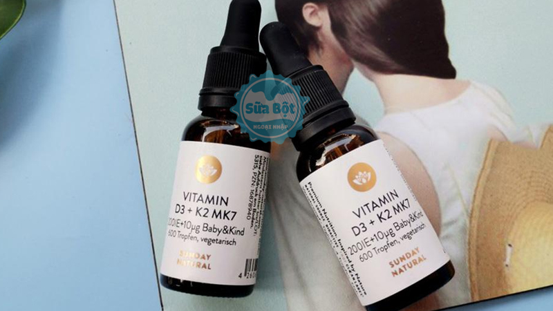 Vitamin D3 K2 MK7 Sunday Natural nhập khẩu từ Anh dạng nhỏ giọt dễ dùng