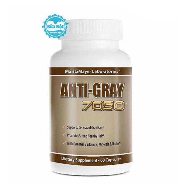 Viên uống Anti Gray 7050 hỗ trợ cải thiện tóc bạc sớm Mỹ 60 viên